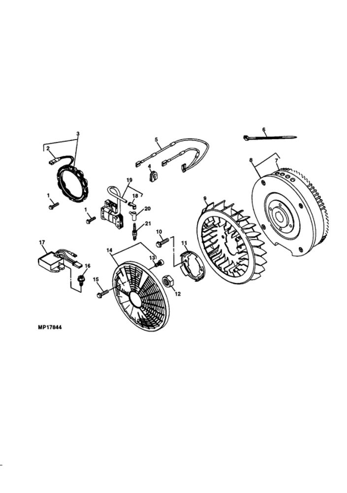 Flywheel/Screen/Engine Electrical Diagram and Parts List for 351700-1114  Briggs and Stratton Engine